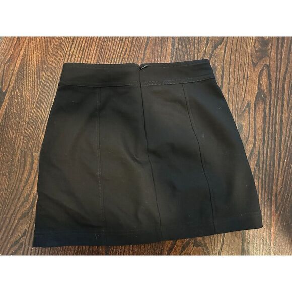 Express Black A-Line Lace Up Mini Skirt w/ Pockets Size 0 - Picture 3 of 4
